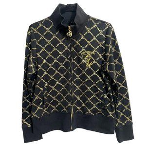 G-Unit 50 Cent Zip Up Black & Gold Jacket Girls 20 x 19